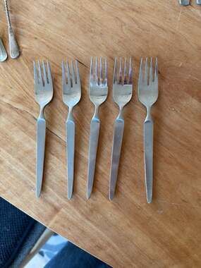 Set of 5 Stanley Roberts SRI Sienna Brushed Stainless Steel Salad Forks Japan